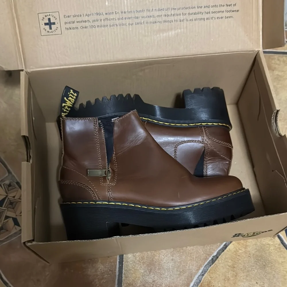 Dr. Martens Brown Leather Boots - Picture 4 of 5